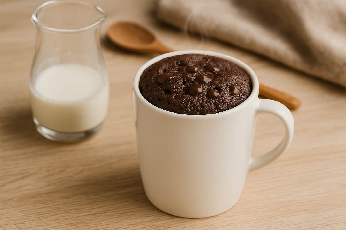 Receita de Bolo de Caneca de Chocolate no Micro-ondas