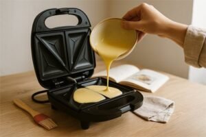 crepe na sanduicheira preparação