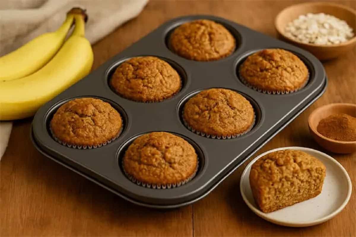Muffins de Banana e Aveia (sem açúcar)