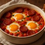 Ovos no Forno com Chouriço e Tomate