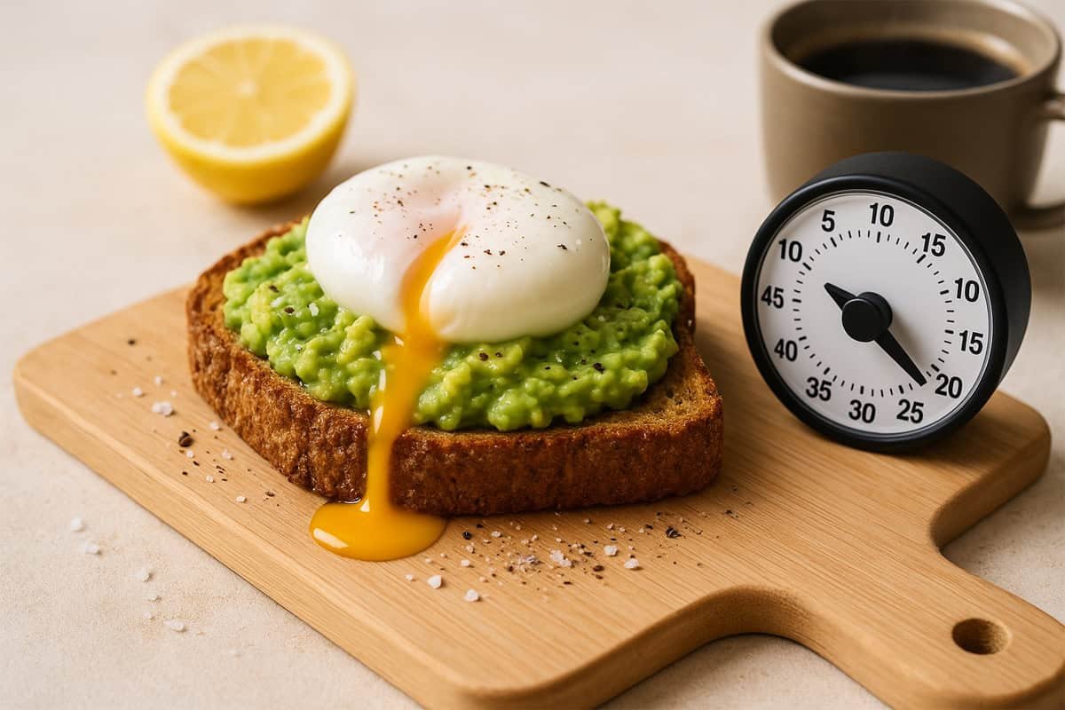 Tostas de abacate com ovo na airfryer
