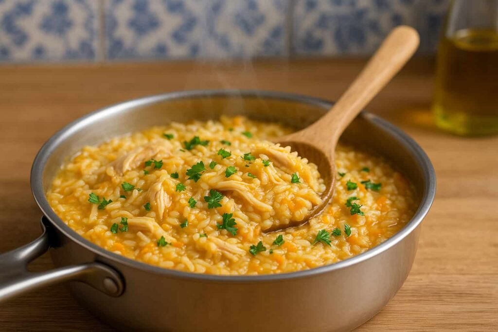 Arroz de Frango Cremoso na Panela