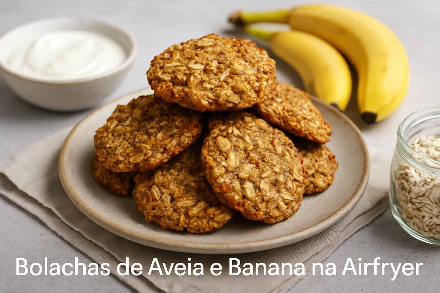 Bolachas de Banana e aveia na Airfryer