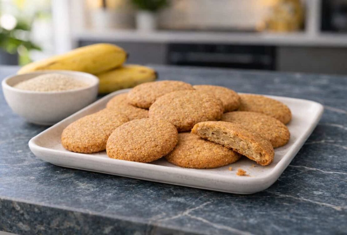 Bolachas de Aveia e Banana na Airfryer, apenas 2 Ingredientes