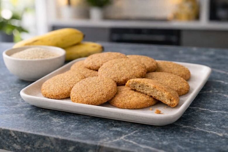 Bolachas de Aveia e Banana na Airfryer, apenas 2 Ingredientes