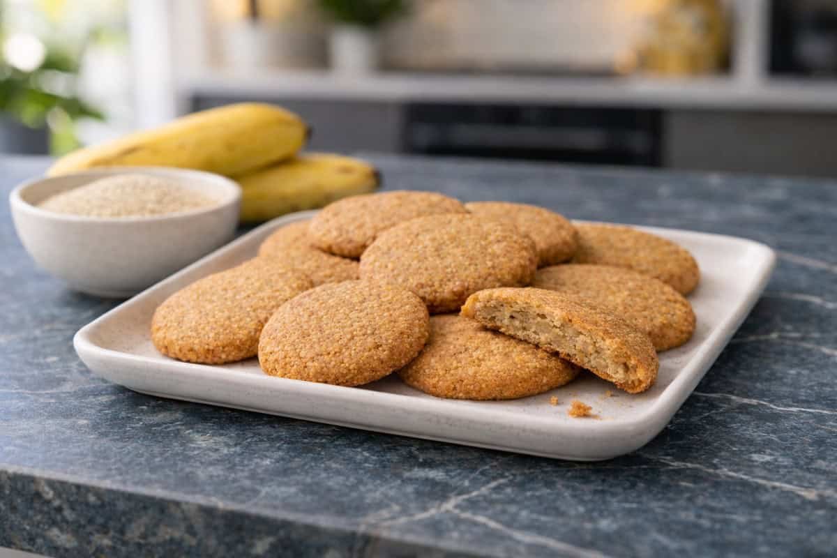 Bolachas de Aveia e Banana na Airfryer, apenas 2 Ingredientes