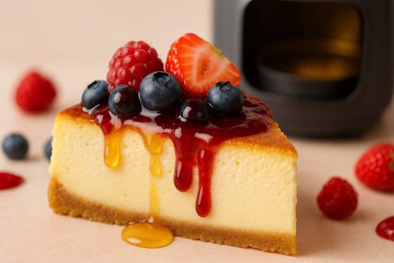 Cheesecake na airfryer de Frutos Vermelhos