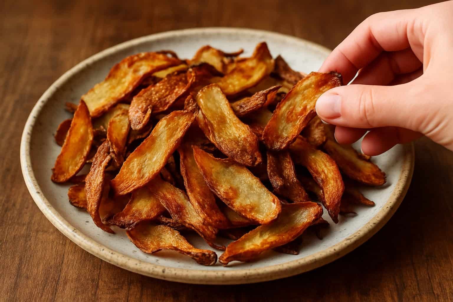 Chips de Casca de Batata na Airfryer