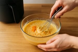 preparação Donuts de Cenoura e Laranja