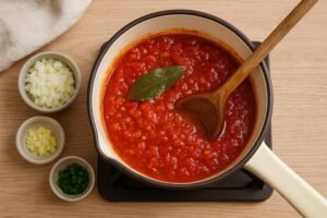 molho Cachorro-quente com Molho de Tomate e Batata Palha