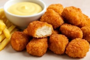 Nuggets de Frango Caseiros Crocantes close