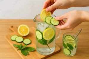 Água de Pepino, Hortelã e Limão confeção