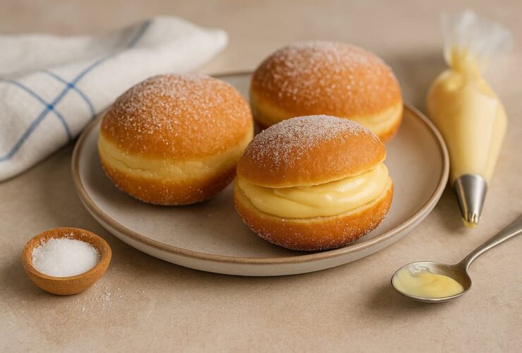 Bolas de Berlim Tradicionais com Creme