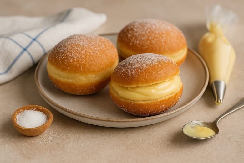 Bolas de Berlim Tradicionais com Creme