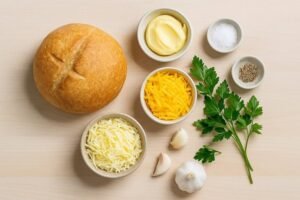 Pão Recheado de Alho e Queijo ingredientes