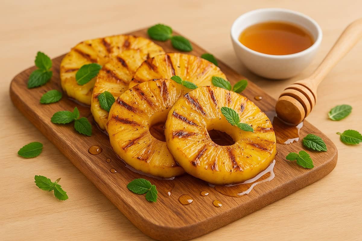 Abacaxi Grelhado com Canela e Mel na Airfryer