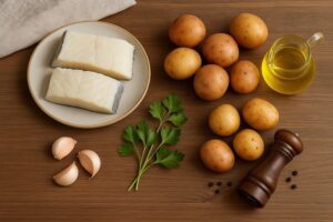 Bacalhau na Airfryer com Batatinhas Inteiras ingredientes