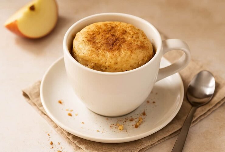 Bolo de Maçã e Canela na Caneca