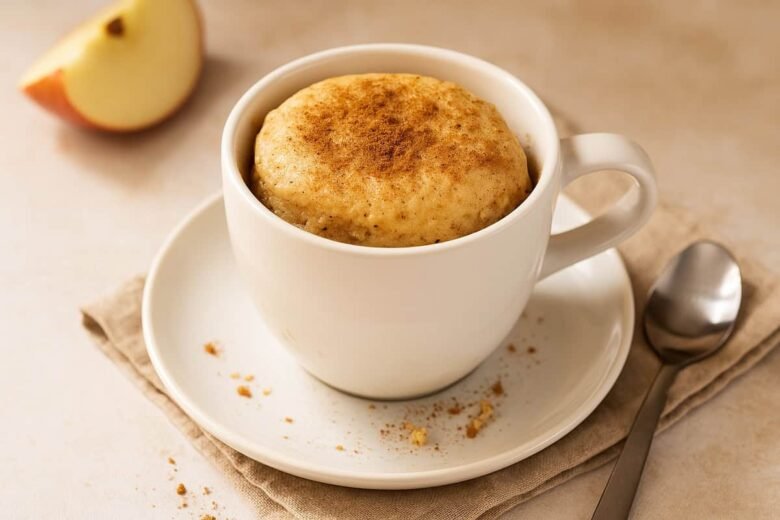Bolo de Maçã e Canela na Caneca