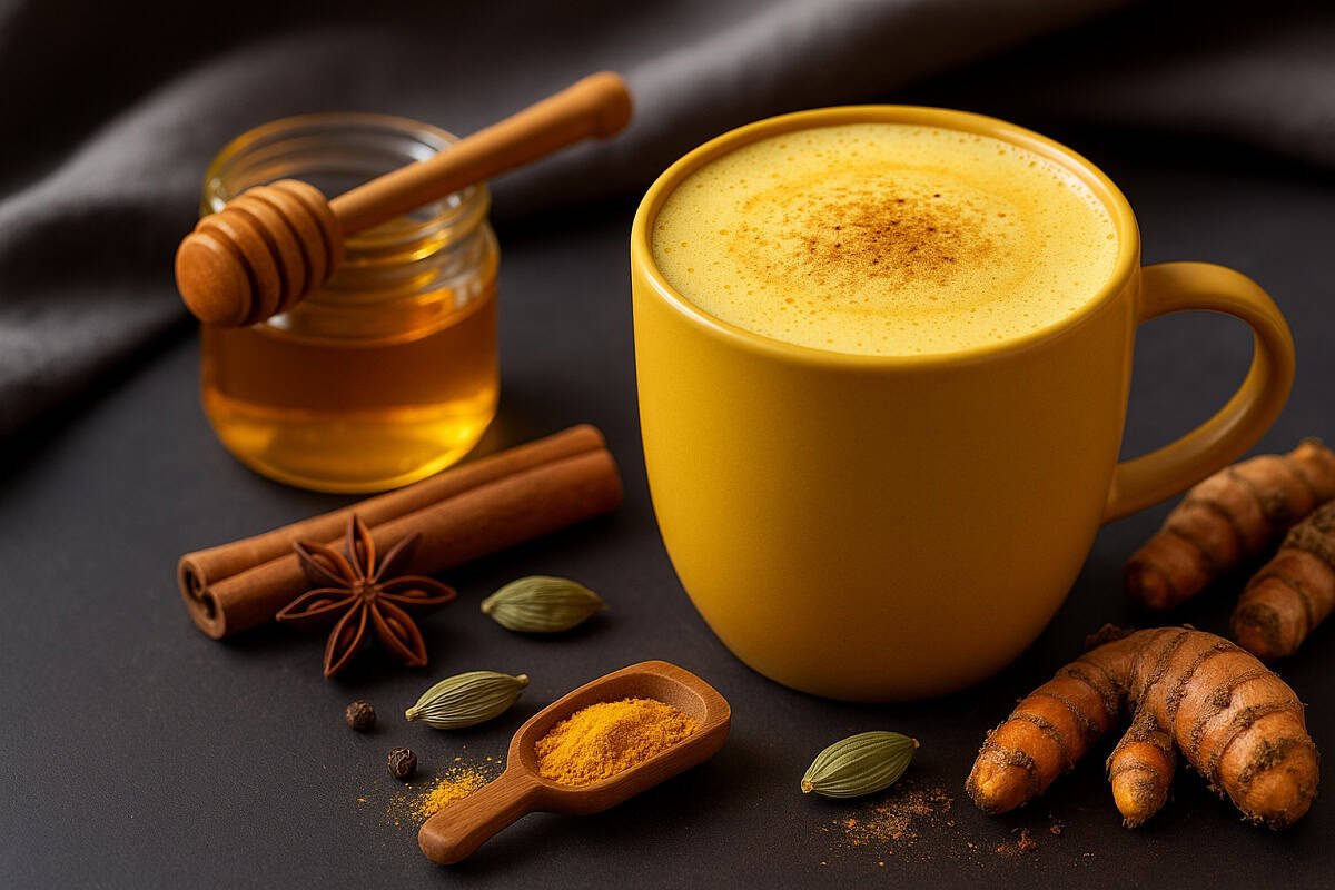 Golden milk, leite dourado reconfortante com cúrcuma