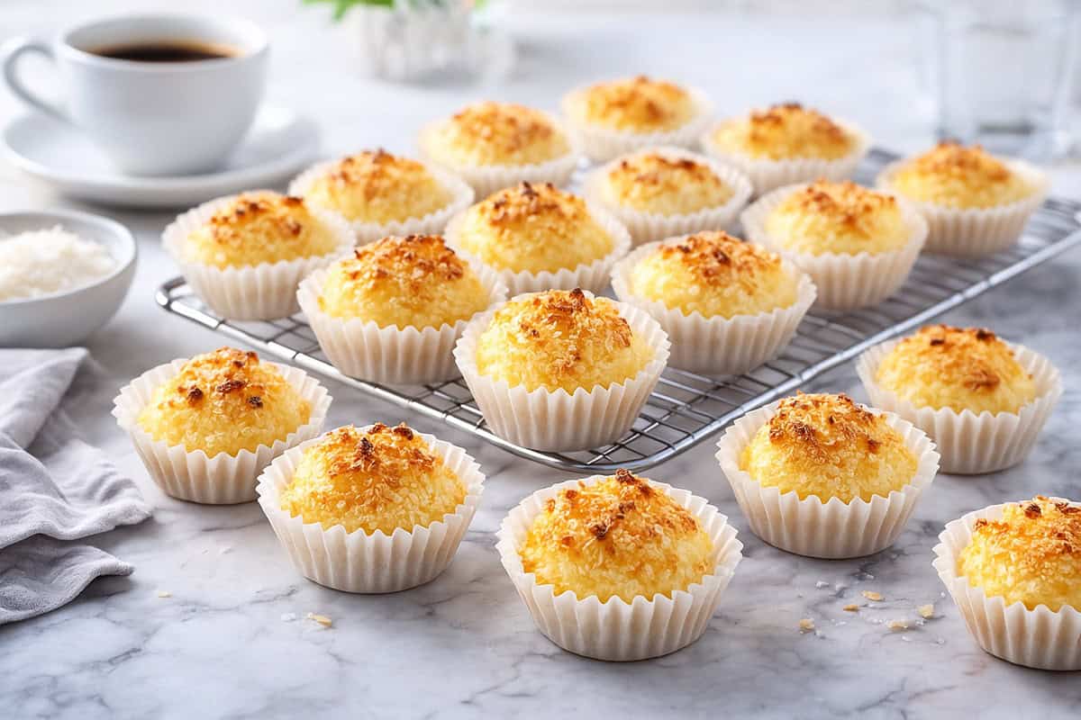 Bolinhos de coco simples, com 3 ingredientes