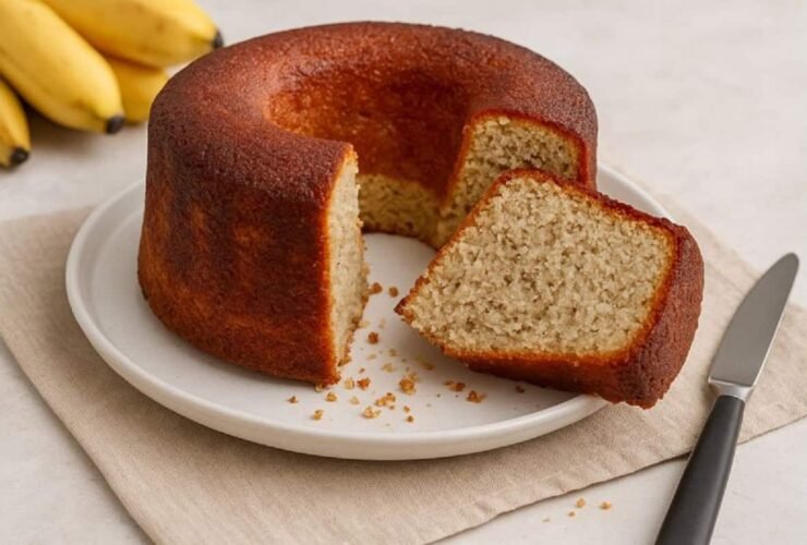 Bolo de banana fofinho e húmido