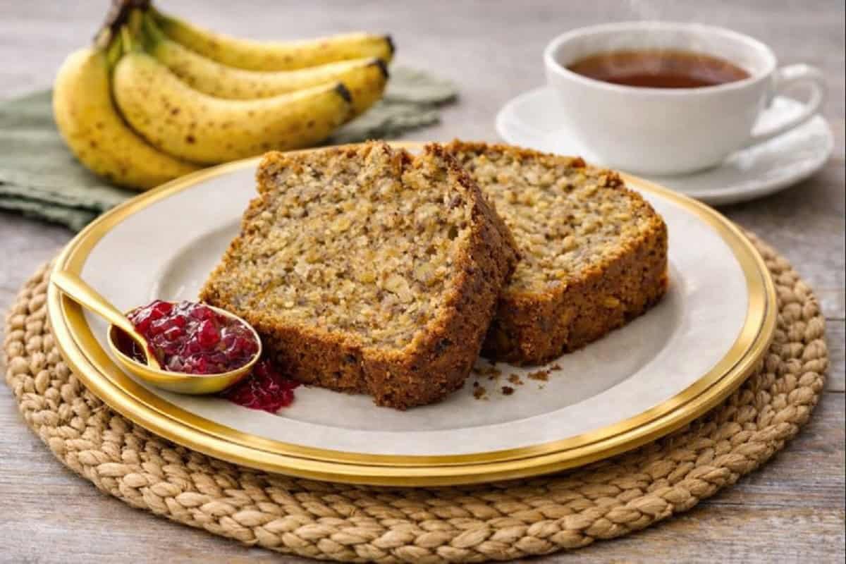 Banana Bread Clássico, pão de banana fofo e húmido
