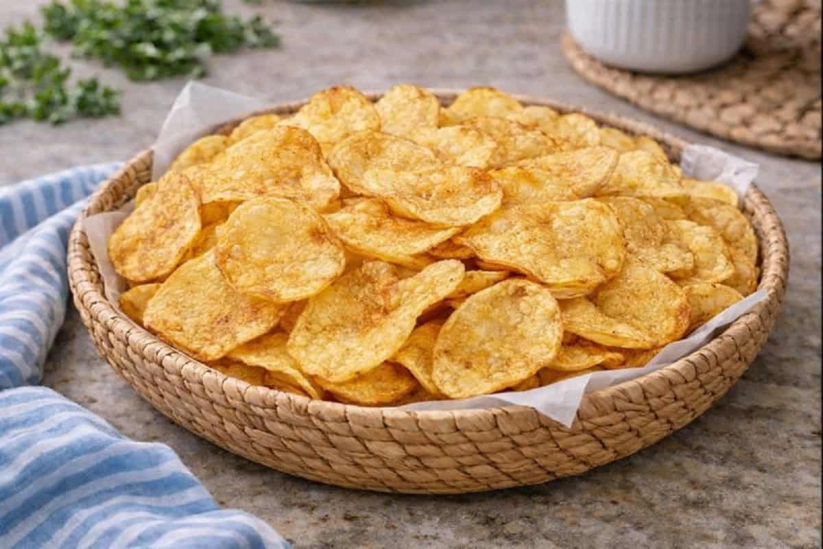 Batatas chips na airfryer estaladiças