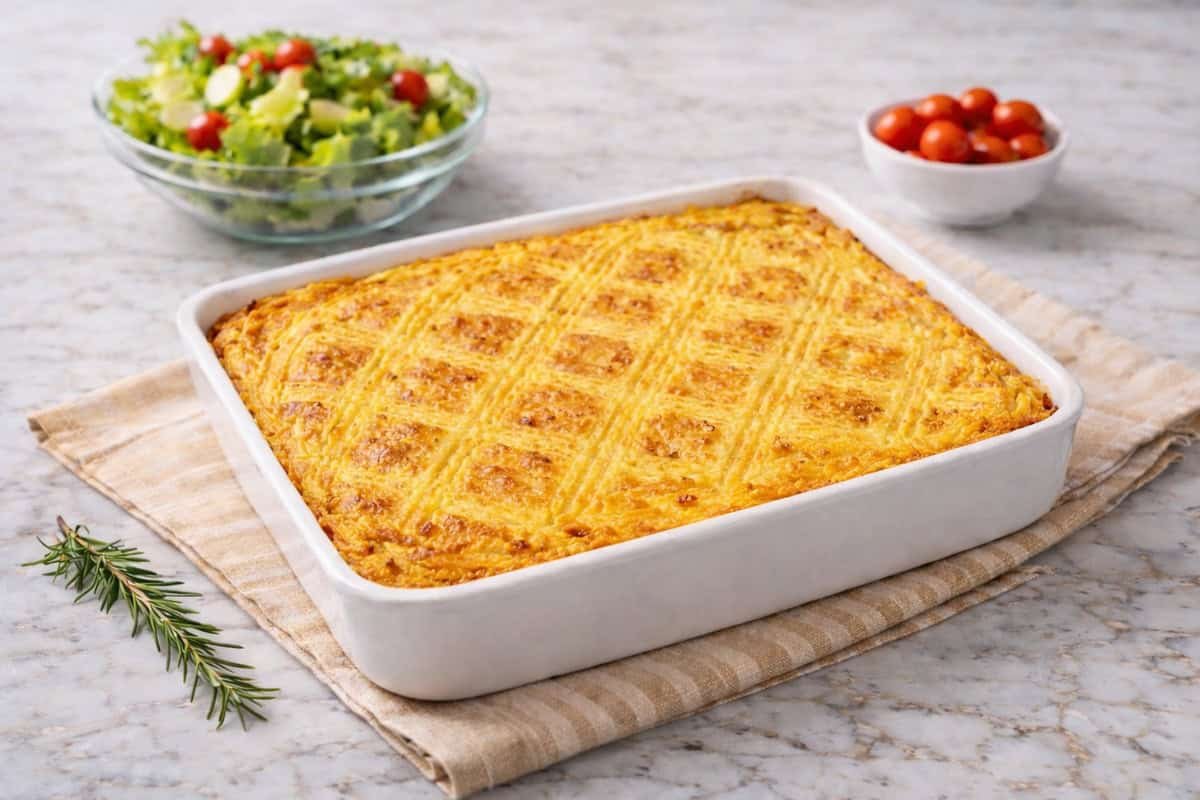Empadão de Carne com Puré de Batata