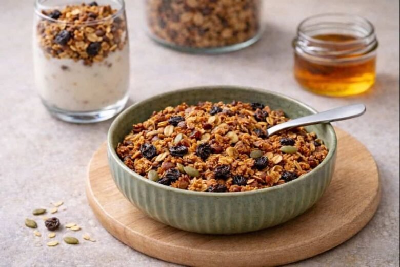 Granola Caseira Crocante com Mel e Canela