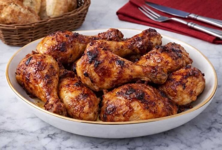 Pernas de frango na airfryer estilo assado, pele estaladiça