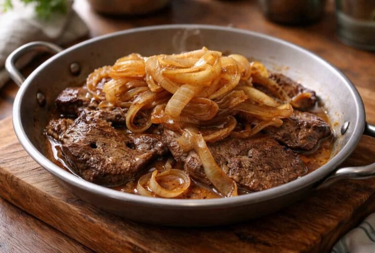 iscas de figado de cebolada