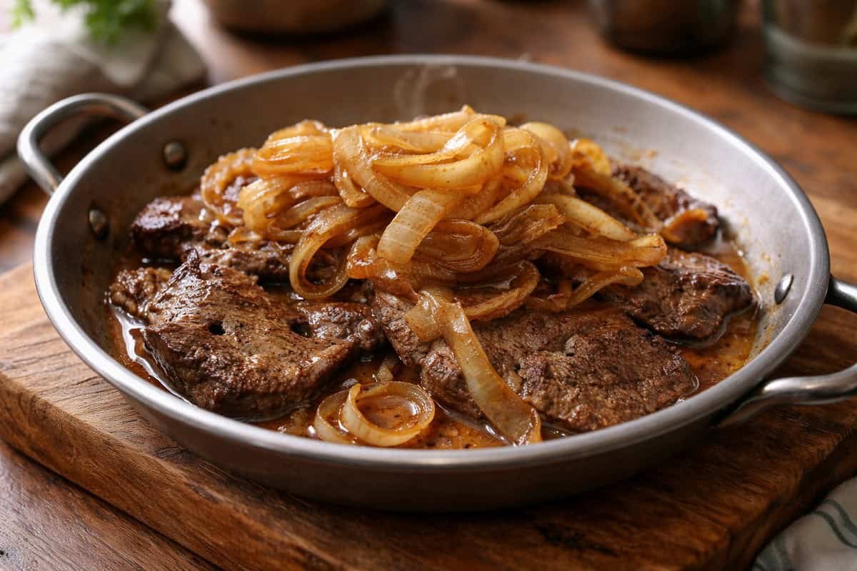 iscas de figado de cebolada