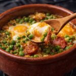 Ervilhas com Ovos Escalfados